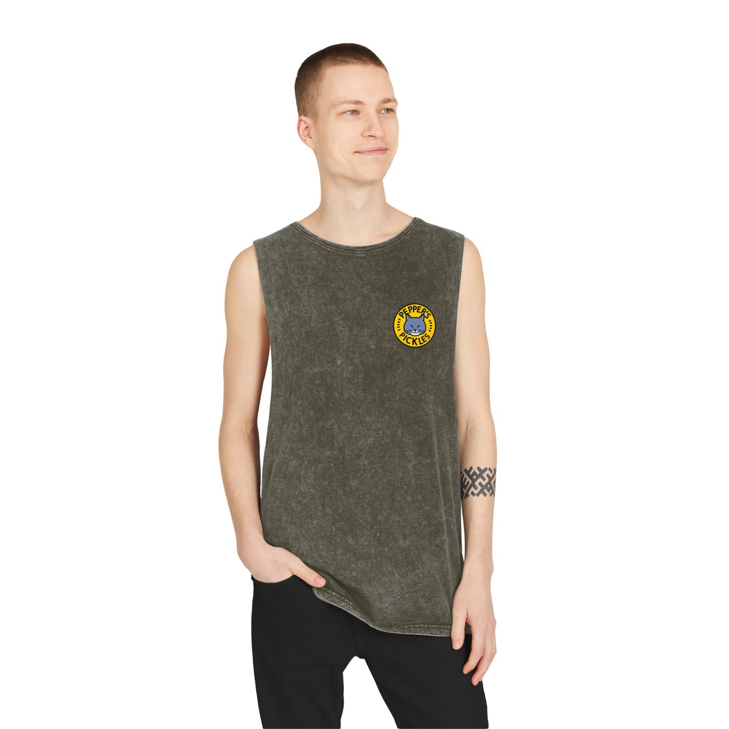 Stonewash Moss Tank Top — Logo